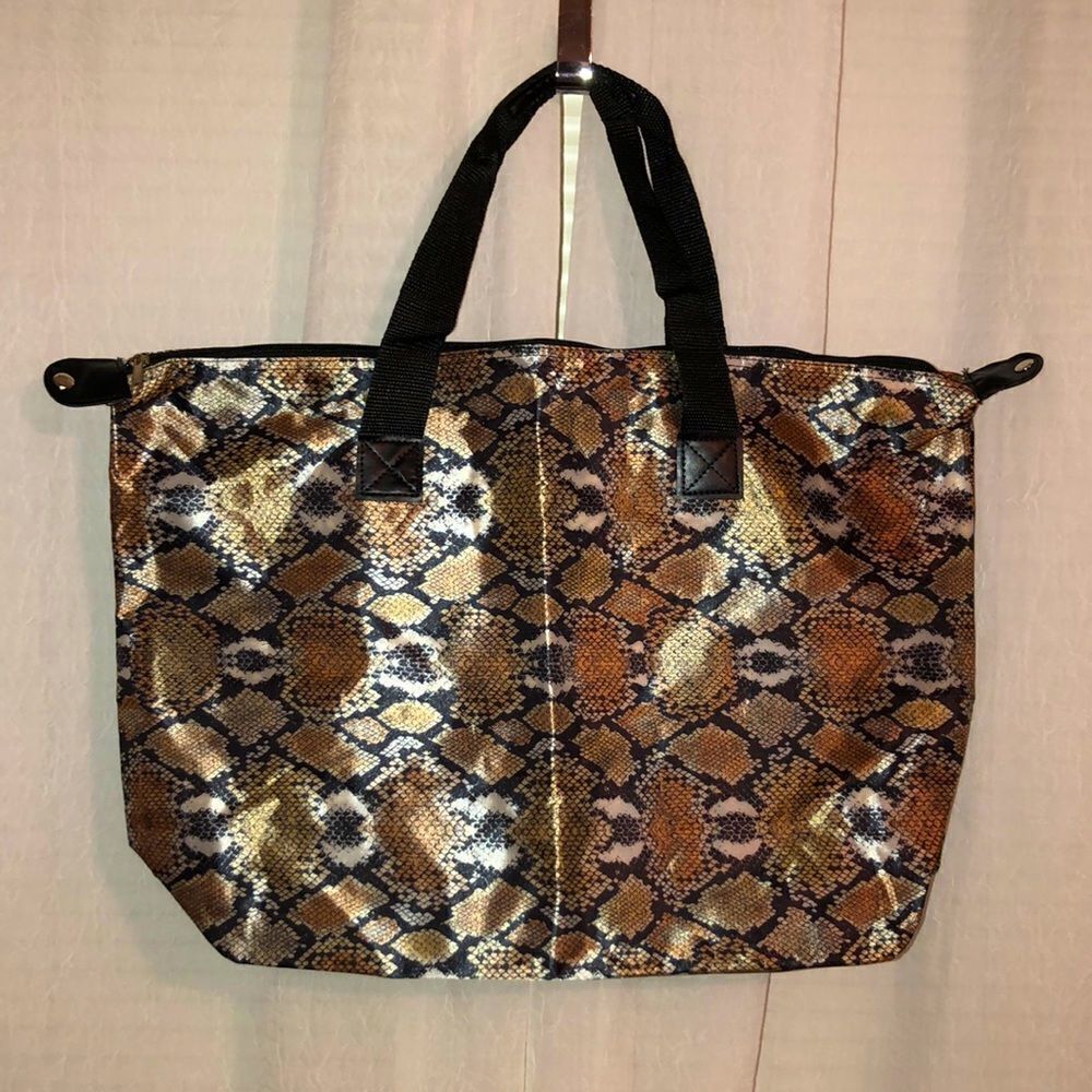 Bijoux Terner Large Python Snake Print Foldable Travel Bag